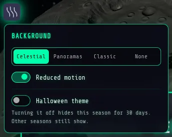 The background menu