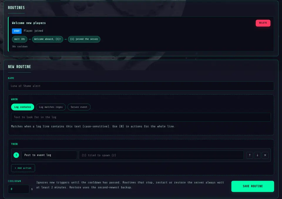 A routine in the Detection Manager